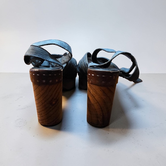 Free People Orion Blue Leather Platform Sandals - Picture 3 of 6